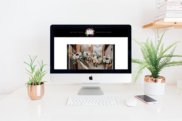 website design of Wedding florist website on mac computer