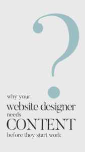 why your website design needs content before they start building your website