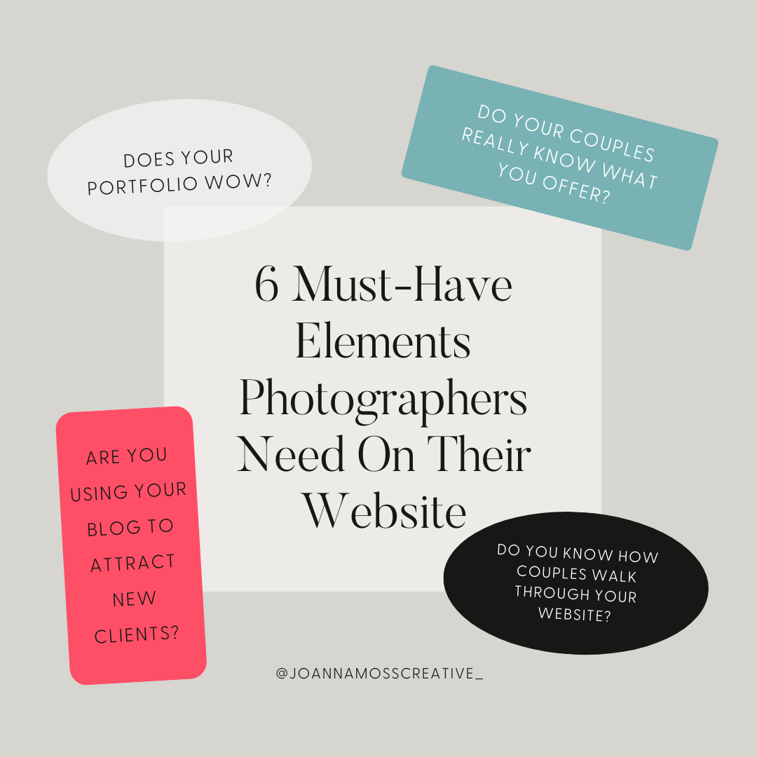 must have website elements for photographers